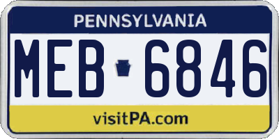 PA license plate MEB6846