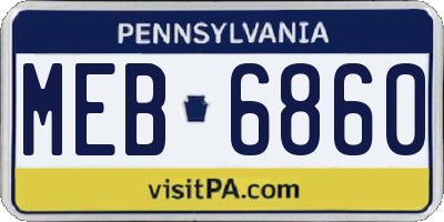 PA license plate MEB6860