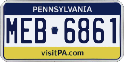 PA license plate MEB6861