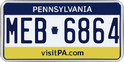 PA license plate MEB6864