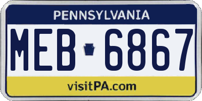 PA license plate MEB6867