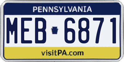 PA license plate MEB6871