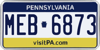 PA license plate MEB6873
