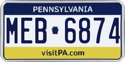 PA license plate MEB6874