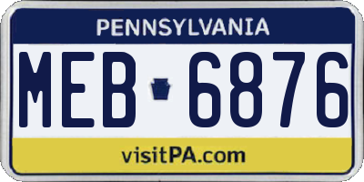 PA license plate MEB6876