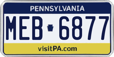 PA license plate MEB6877