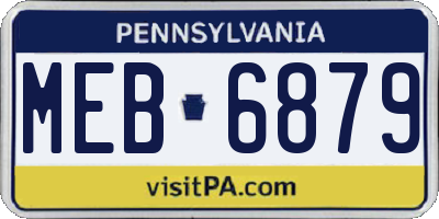 PA license plate MEB6879