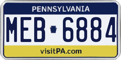 PA license plate MEB6884