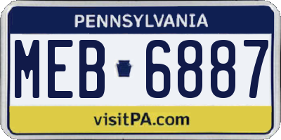PA license plate MEB6887
