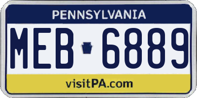 PA license plate MEB6889