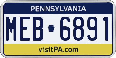 PA license plate MEB6891
