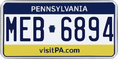 PA license plate MEB6894