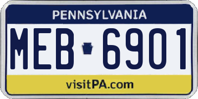 PA license plate MEB6901