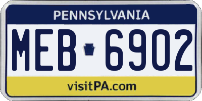 PA license plate MEB6902