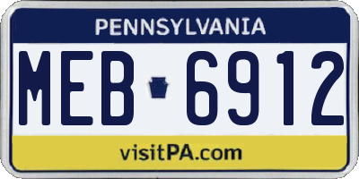 PA license plate MEB6912