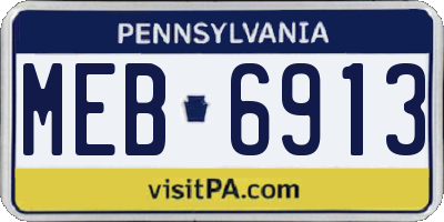 PA license plate MEB6913