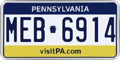 PA license plate MEB6914
