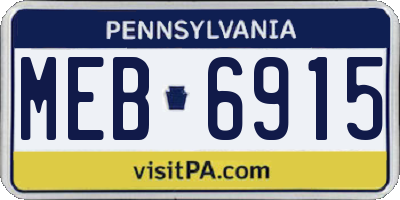 PA license plate MEB6915