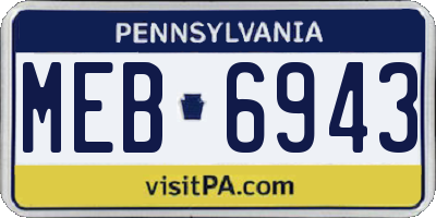 PA license plate MEB6943