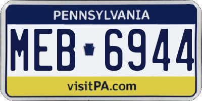 PA license plate MEB6944