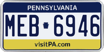 PA license plate MEB6946