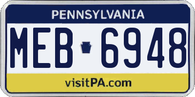 PA license plate MEB6948