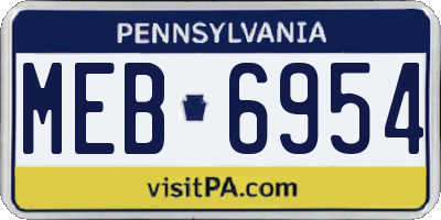 PA license plate MEB6954