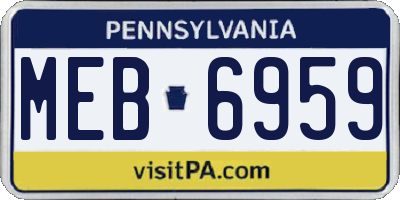PA license plate MEB6959