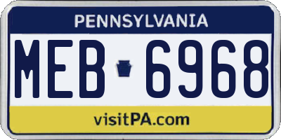 PA license plate MEB6968