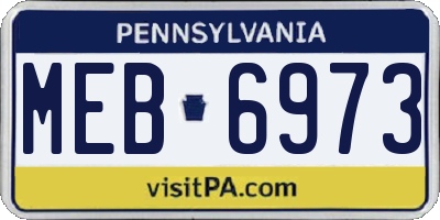 PA license plate MEB6973