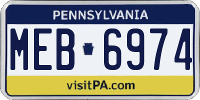 PA license plate MEB6974
