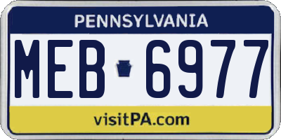 PA license plate MEB6977