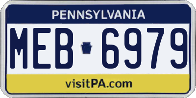 PA license plate MEB6979