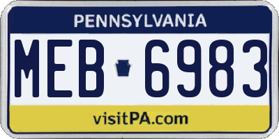 PA license plate MEB6983