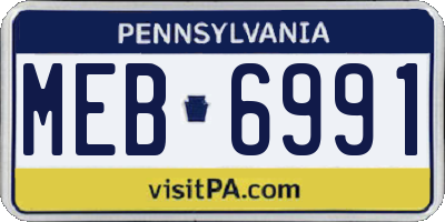 PA license plate MEB6991