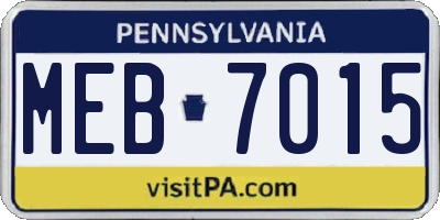 PA license plate MEB7015