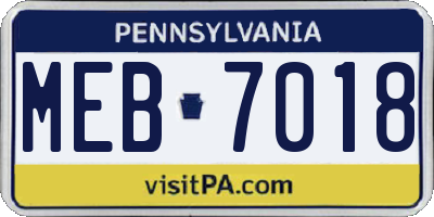 PA license plate MEB7018
