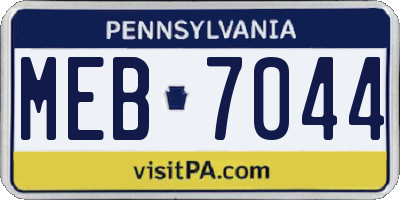 PA license plate MEB7044