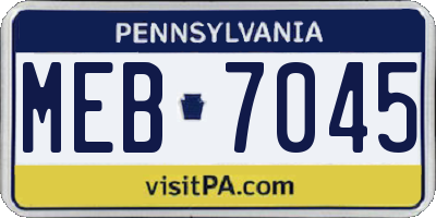 PA license plate MEB7045