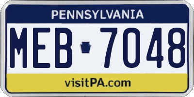 PA license plate MEB7048