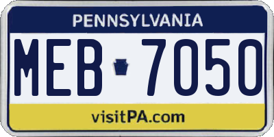 PA license plate MEB7050