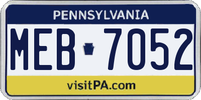 PA license plate MEB7052