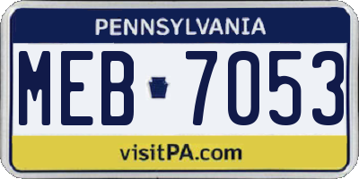 PA license plate MEB7053