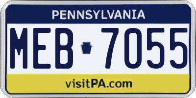 PA license plate MEB7055