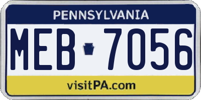 PA license plate MEB7056