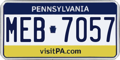 PA license plate MEB7057