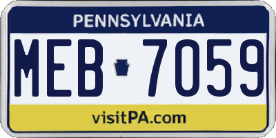 PA license plate MEB7059