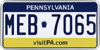 PA license plate MEB7065