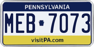 PA license plate MEB7073