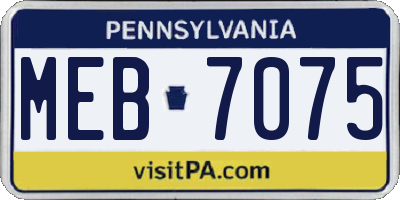 PA license plate MEB7075